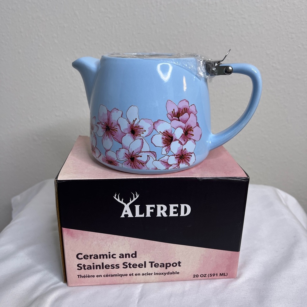 Alfred ✨new✨ ceramic and stainless steel cherry blossom teapot